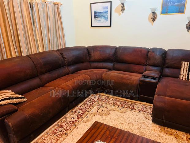 Brown Leather Recliner Sofa photo 4