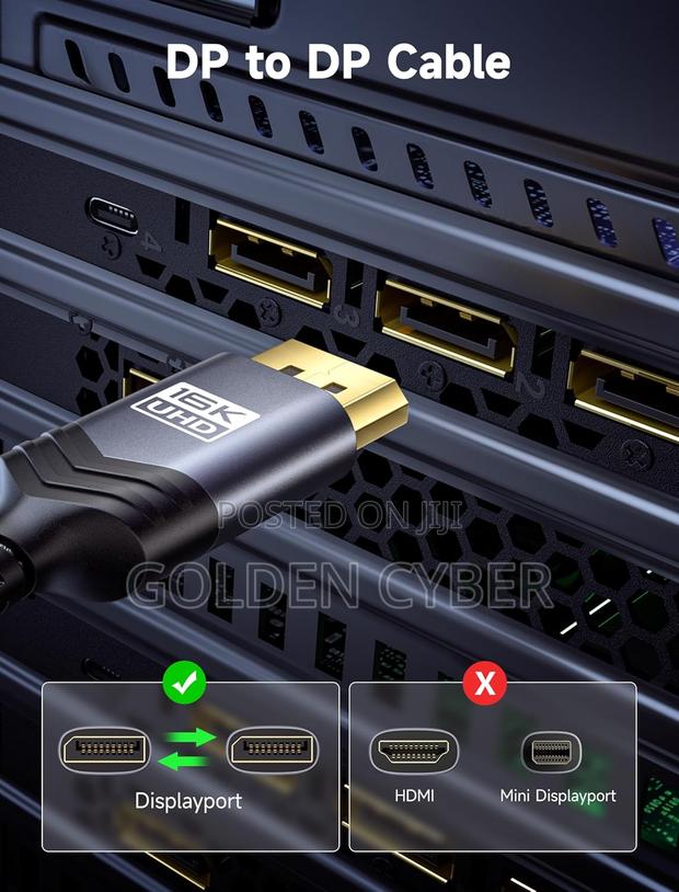Jsaux Displayport 2.1 Cable - 6.6ft, at 60hz, at 120hz, at 240hz photo 5