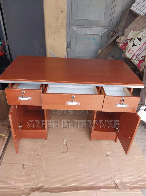 Durable Wooden Study / Office Table With Storage Cabinets