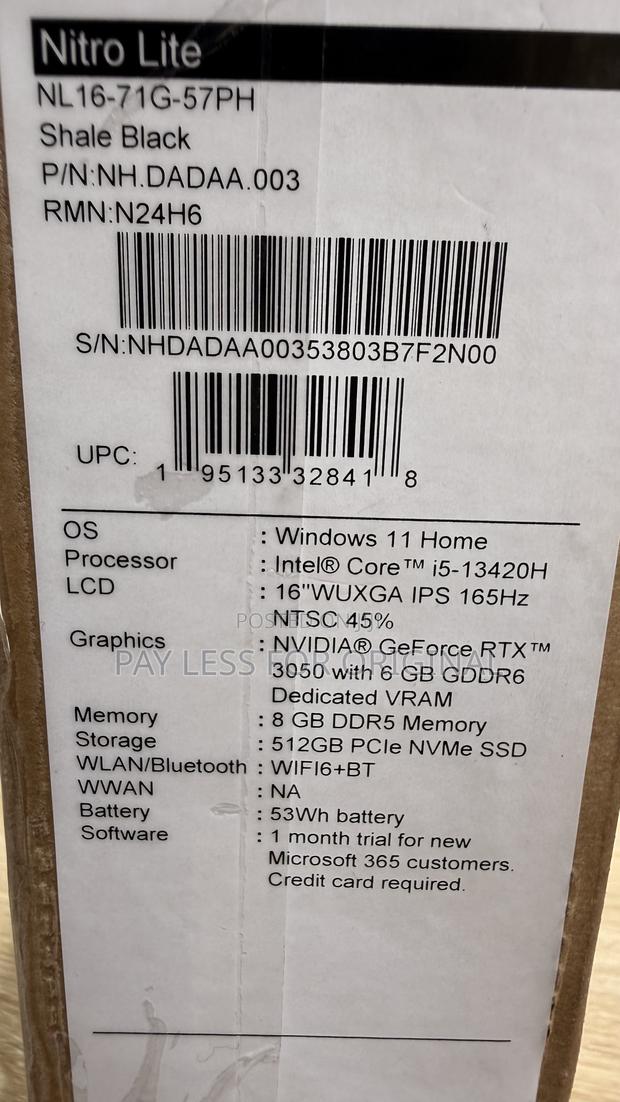 New Laptop Acer Nitro 5 8GB Intel Core i5 SSD 512GB photo 2