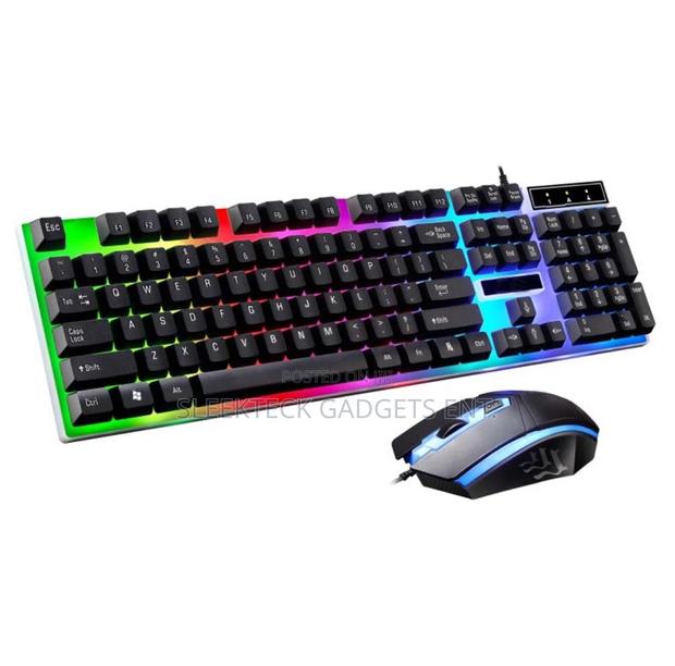T6 Computer Desktop Gaming Keyboard Mouse Mechanical Led Light Backlit photo 4