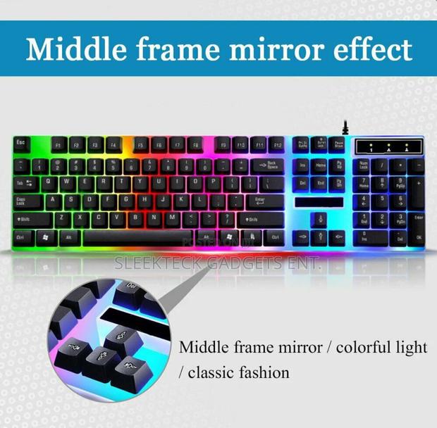 T6 Computer Desktop Gaming Keyboard Mouse Mechanical Led Light Backlit photo 2