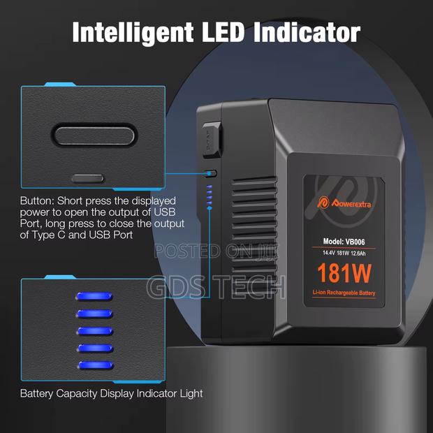 Powerextra Vb006 14.4v 181wh 12.6ah v-Mount Battery photo 4