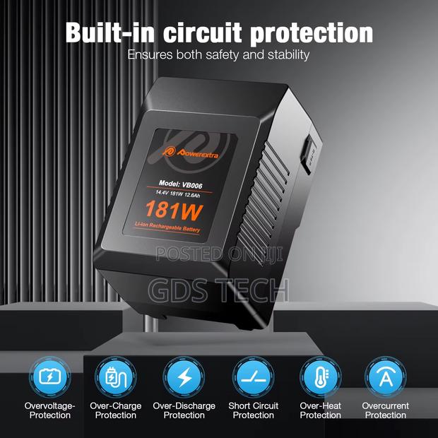 Powerextra Vb006 14.4v 181wh 12.6ah v-Mount Battery photo 3