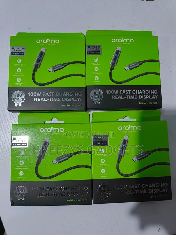 Oraimo Digiline 100 Watts Type C to C Data Cable With Display