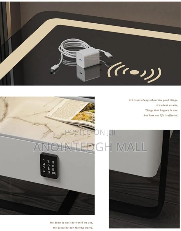 Smart Bedside Table With Wireless Charging And Led Light - Multicolor photo 3