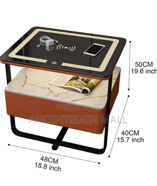 Smart Bedside Table With Wireless Charging And Led Light - Multicolor photo 7