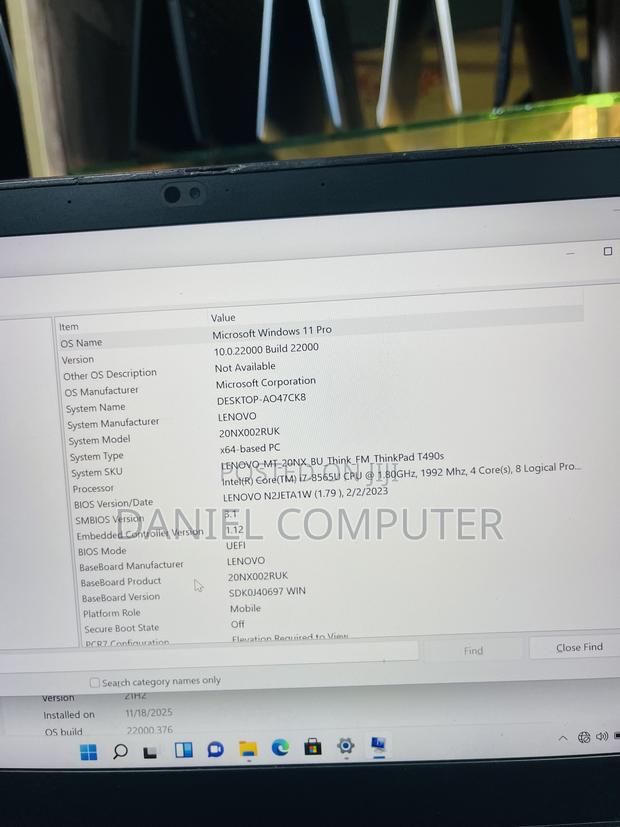 Laptop Lenovo Thinkpad T490s 8GB Intel Core i7 SSD 256GB photo 9