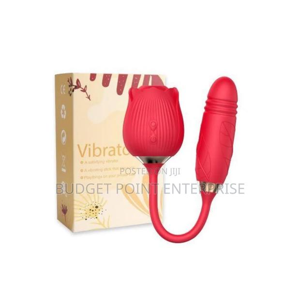 2 in 1 Rose Sucking Vibrator - Red photo 2