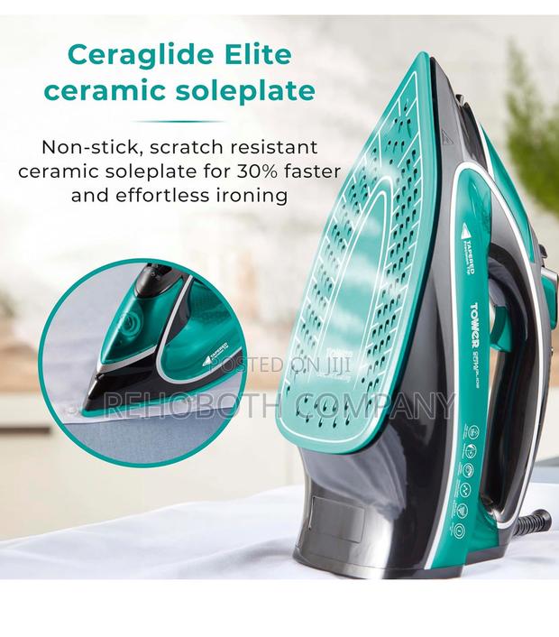 Tower T22026tl Ceraglide One Temperature Steam Iron With Ceramic photo 2
