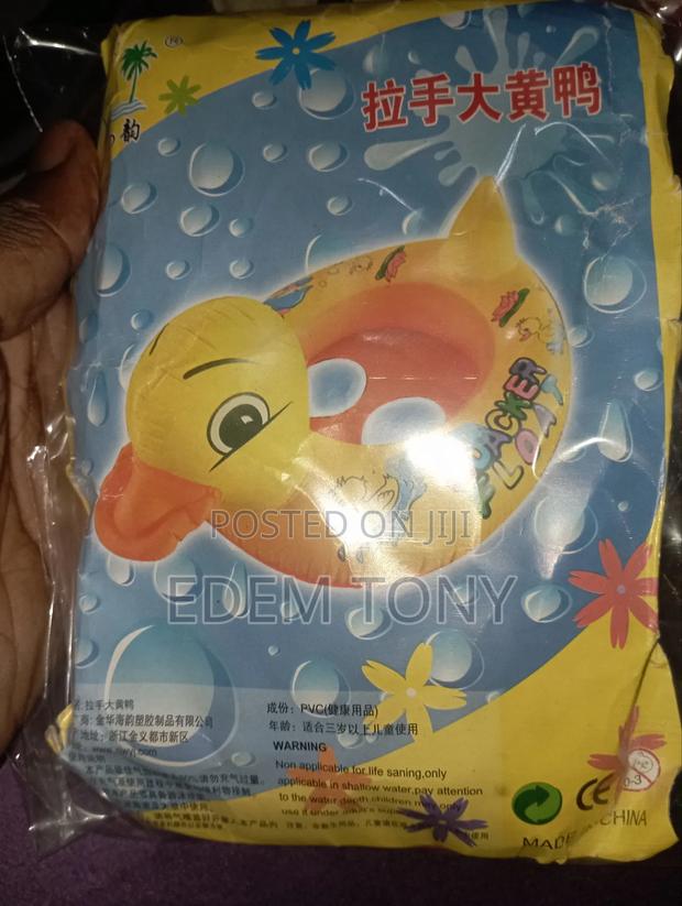Yellow Inflatable Duck Swimming Ring, Seat, For Children photo 2