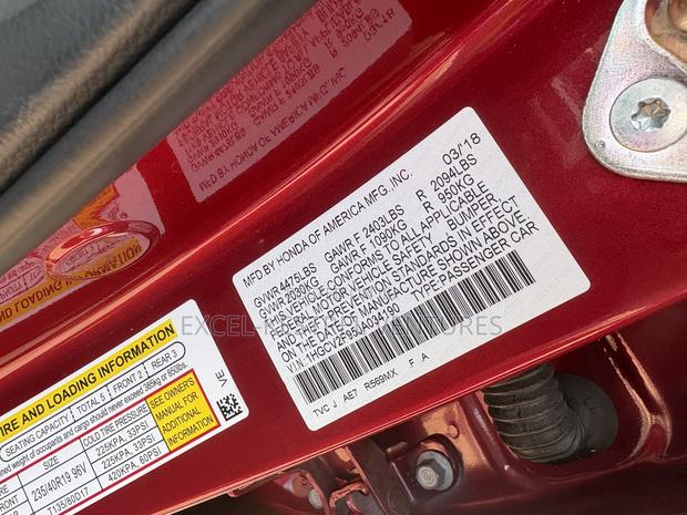 Honda Accord Touring 2.0T 2018 Red