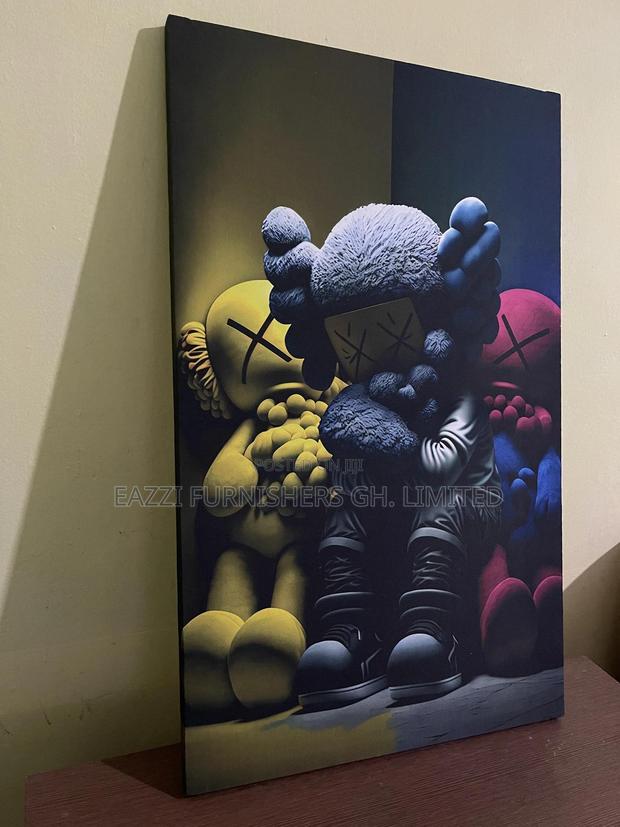 Kaws "Hypebeast" Artwork Featuring Several Companion Canvas Wall Frame photo 3