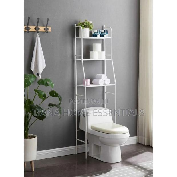 Space-Saving Over-the-Toilet Towel Rack With Premium Cotton Towels