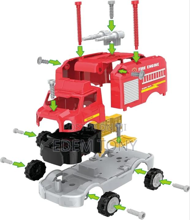 This Is a Take-Apart Toy Fire Engine for Children photo 4