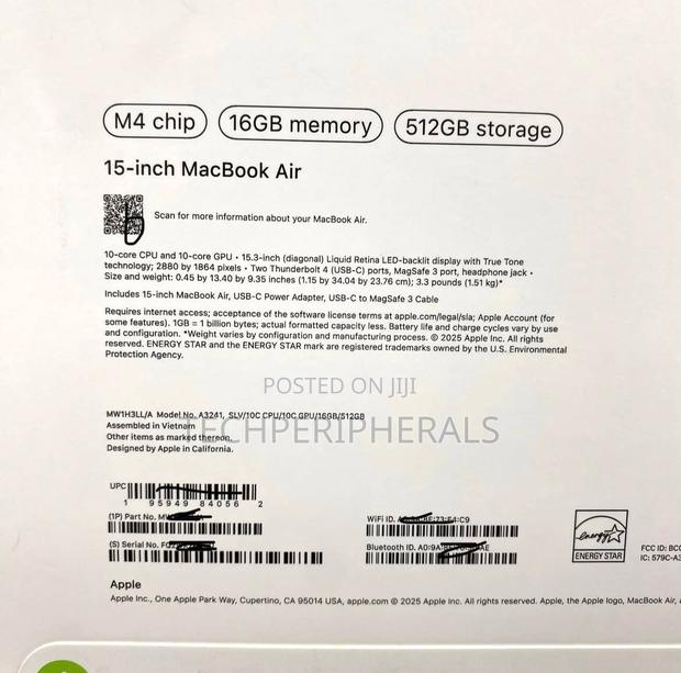 New Laptop Apple MacBook Air 16GB Apple M4 SSD 512GB photo 3