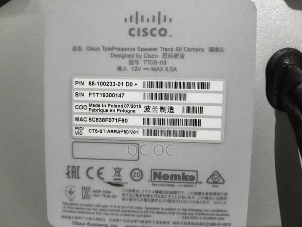 Cisco Telepresence 60 Cameras And Codec Sx80 photo 4