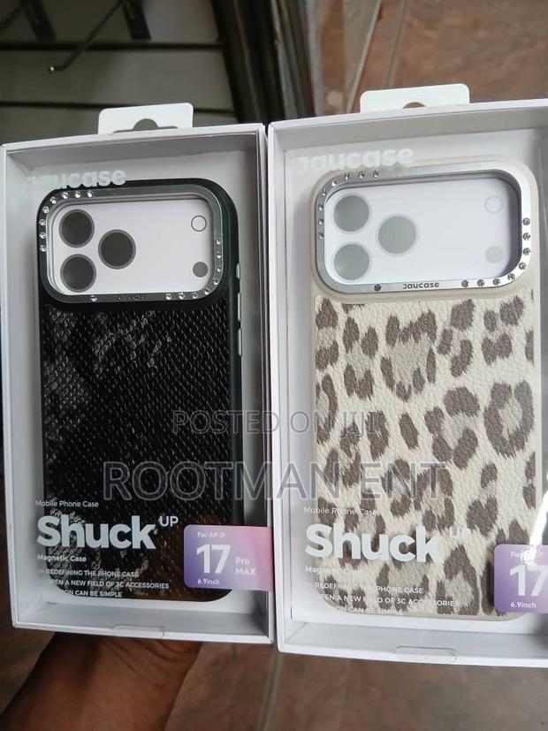 Jaucase for iPhone 17 Pro Max Magnetic Case Leopard Print Pu + Tpu