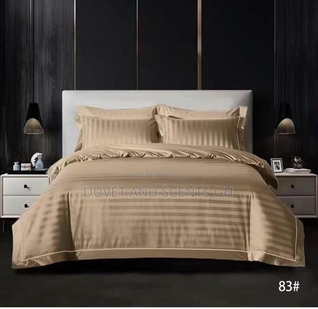 6 PCS Plain Stripes Cotton Bedsheets photo 3