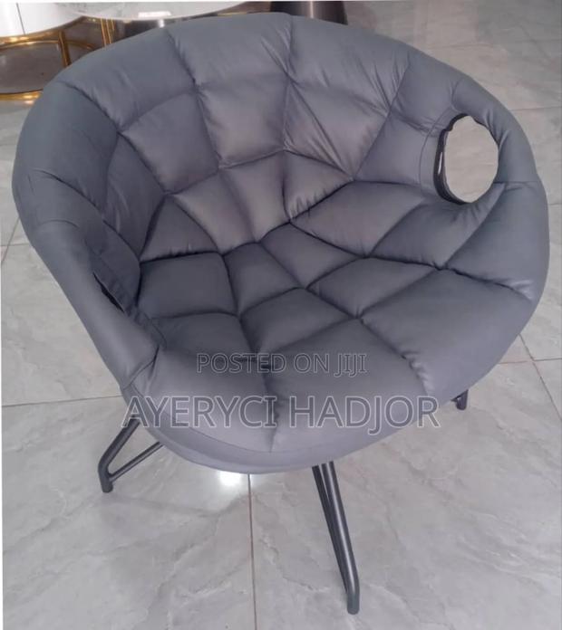 Modern Gray Velvet Dining / Lounge Chair With Metal Legs
