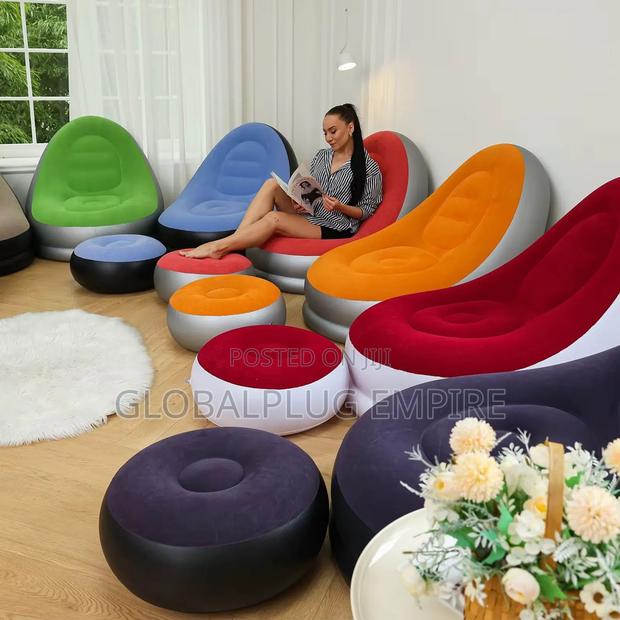 Sit Back, Stretch Out, Relax Inflatable Sofa With Footrest