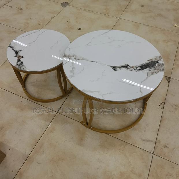 Marble Top Modern Round Nesting Coffee Tables