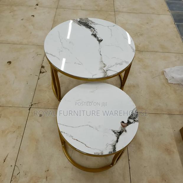 Marble Top Modern Round Nesting Coffee Tables photo 2