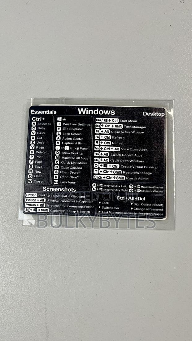Windows Keyboard Shortcuts Vinyl Sticker