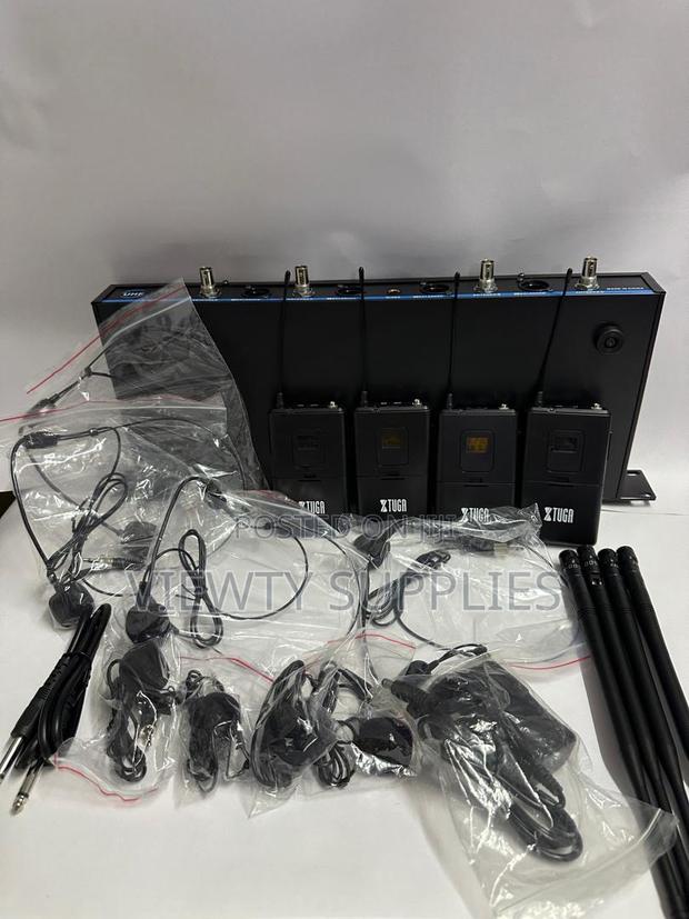 4 Channels Uhf Wireless Lapel Head Set Microphone With 4 Body Packs photo 2