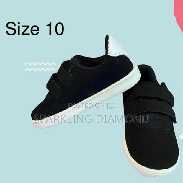 Black White Velcro Sneakers For Children - Size 10