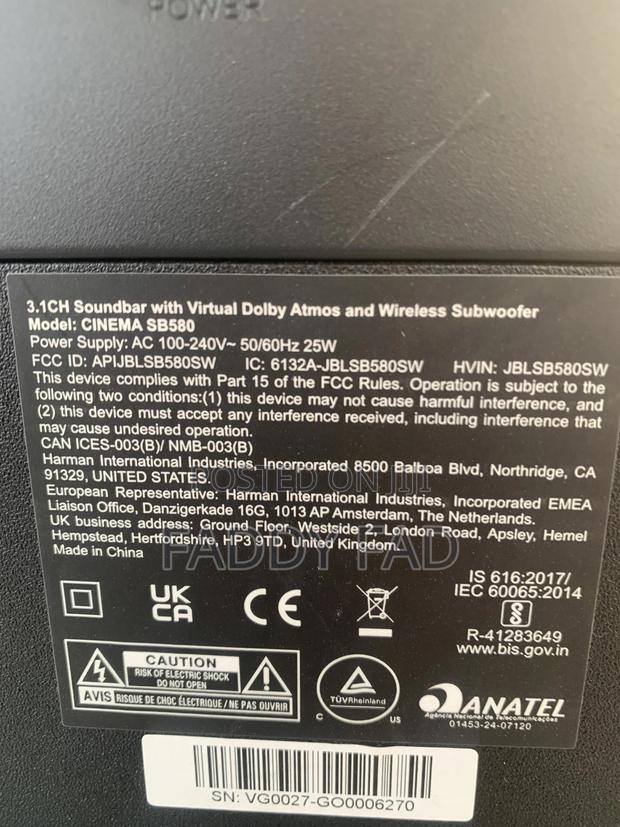 Jbl Cinema Sb580 For Sale