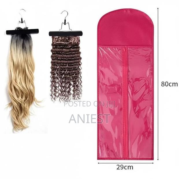 Wig Storage Bag With Clear Window 80cm X 29cm-Pink photo 3