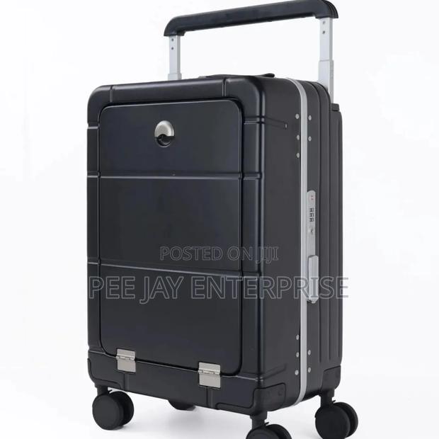 Black Polycarbonate Hardside Carry-on With A Front-opening Compartment