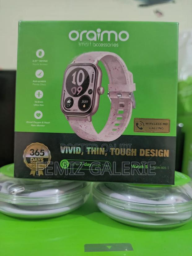 Oraimo Watch 5 2.01" Hd Panda Glass 1atm Smart Watch - Berry Pink photo 2