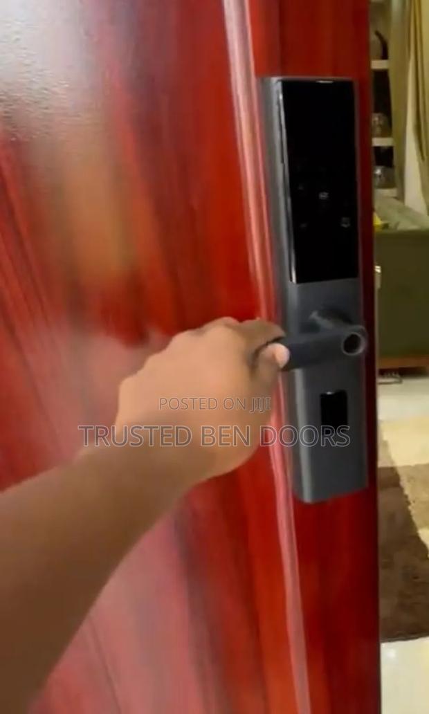 Tuya Wifi App Biometric Wireless Smart Lock Security And Wooden Door
