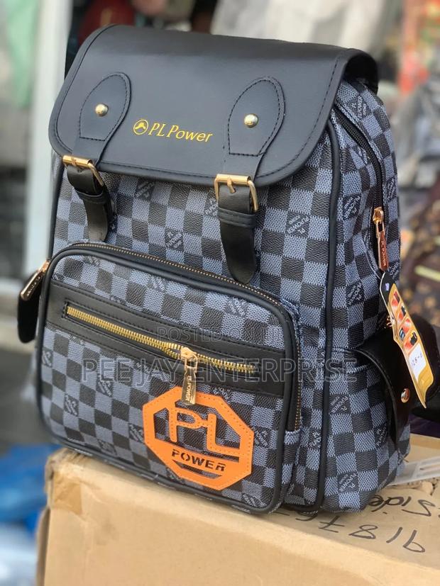 Black Checkered Pattern Multifunctional Backpack