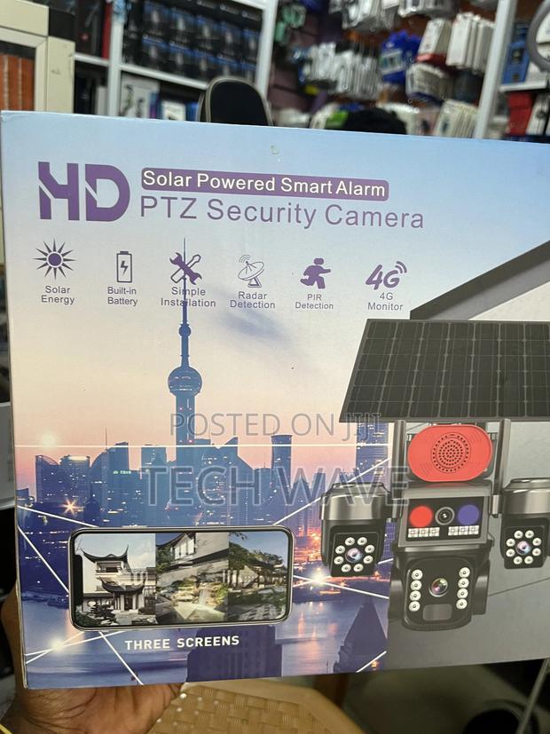 Ptz Solar 3 Lens Cctv Camera Takes Sim photo 2