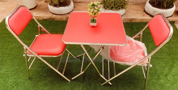 Compact Red Folding Table 2 Chairs Set photo 2