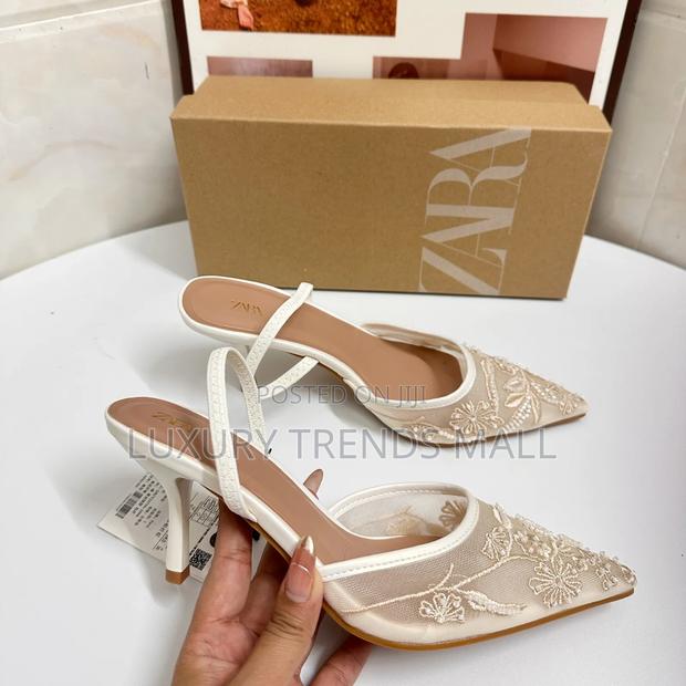Zara Elegant Embroidered Slingback Heels photo 2