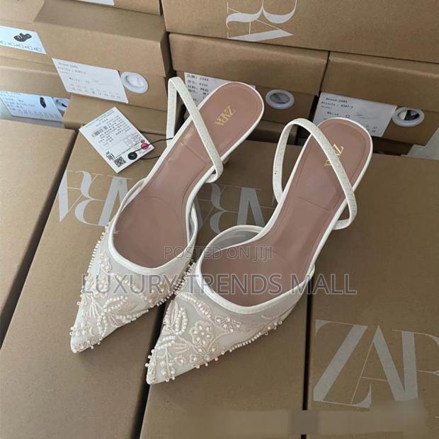 Zara Elegant Embroidered Slingback Heels photo 3