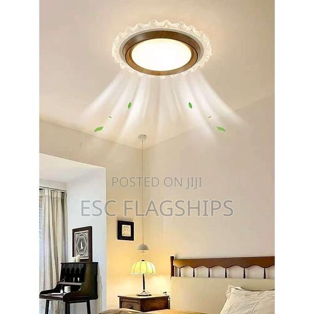Bladeless Ceiling Fan Light + Remote Control - 60w -- Dark Wood photo 2