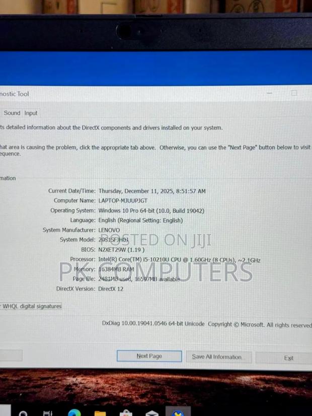 New Laptop Lenovo ThinkPad T14 16GB Intel Core I5 SSD 256GB