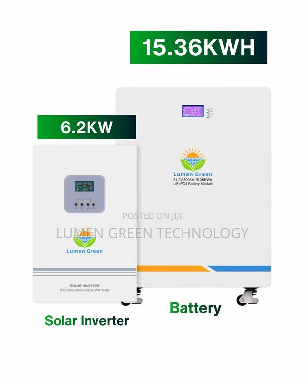 15.36kwh Solar Battery 6.2kw Inverter