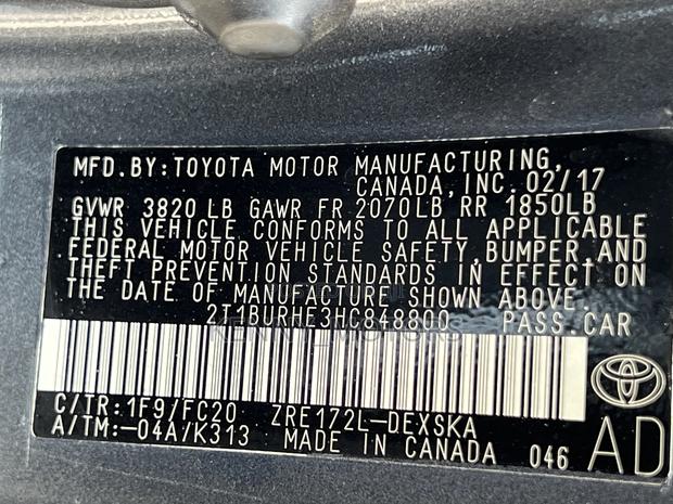 Toyota Corolla SE 4dr Sedan (1.8L 4cyl CVT) 2017 Blue photo 8