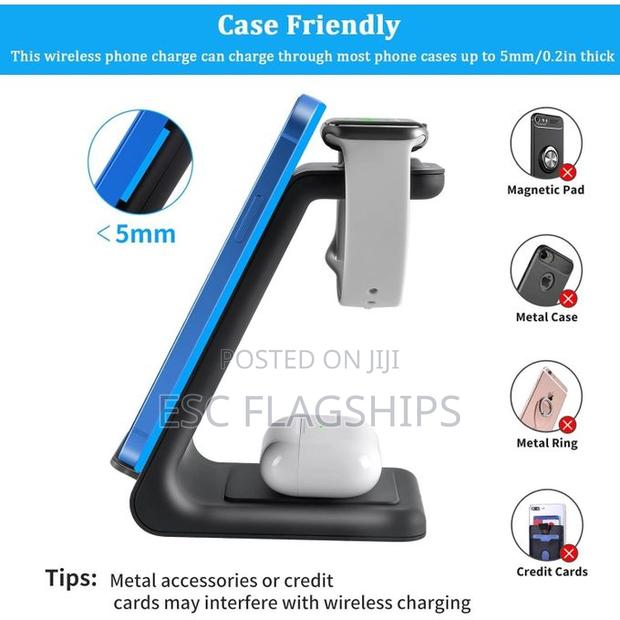 3 in 1 Portable Multifunctional Wireless Charger Stand - Black photo 2