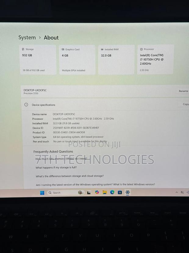 Laptop Dell Precision 5550 32GB Intel Core I7 SSD 1T photo 8