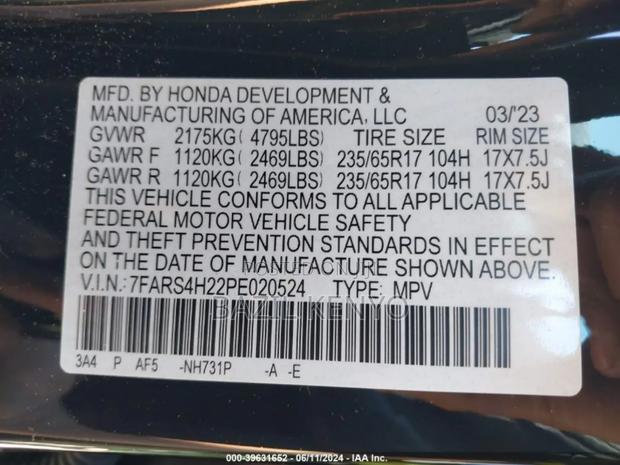 Honda CR-V LX AWD 2023 Black