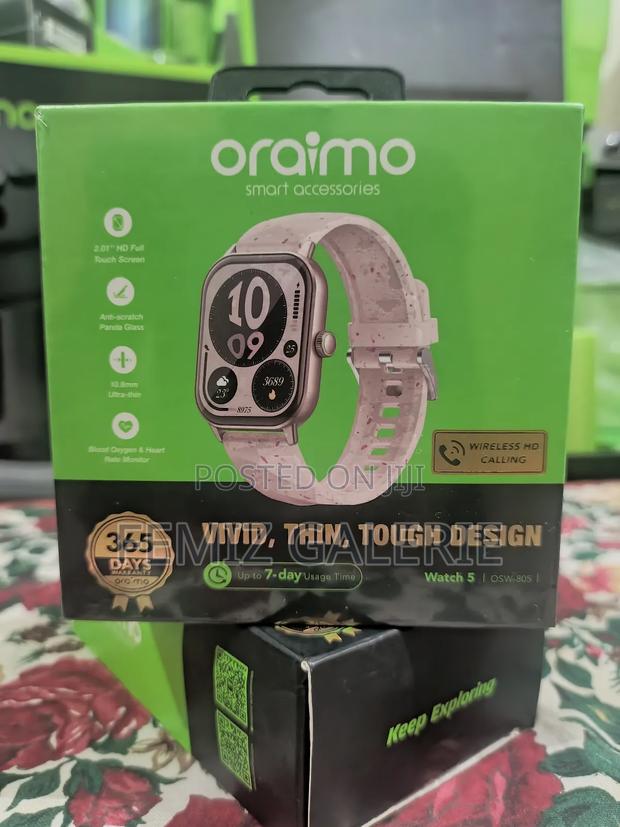 Oraimo Watch 5 2.01" Hd Panda Glass 1atm Smart Watch - Berry Pink photo 2