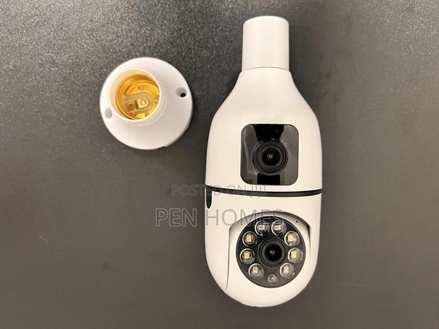 8mp V380 Smart Wifi Bulb Camera Ptz Dual Lens