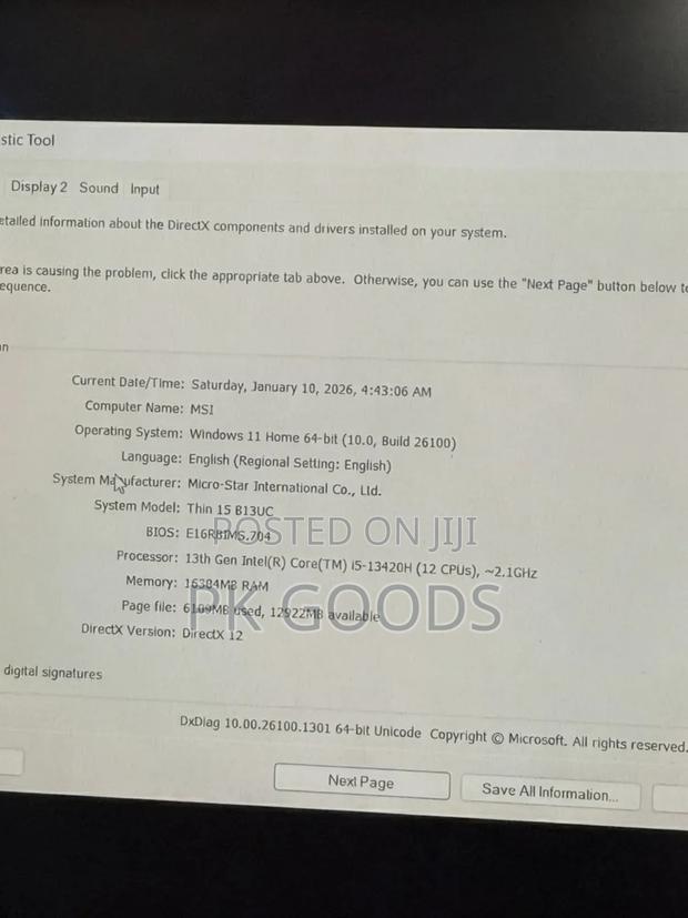 Laptop MSI 16GB Intel Core I5 SSD 512GB